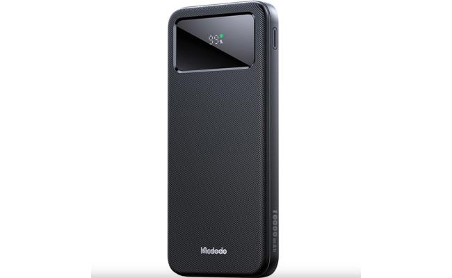 Mcdodo MC-4220 22.5W Large LED Display 10000MAH Fast Charging with Build in Type-C + 2 Type A POWER BANK - Black